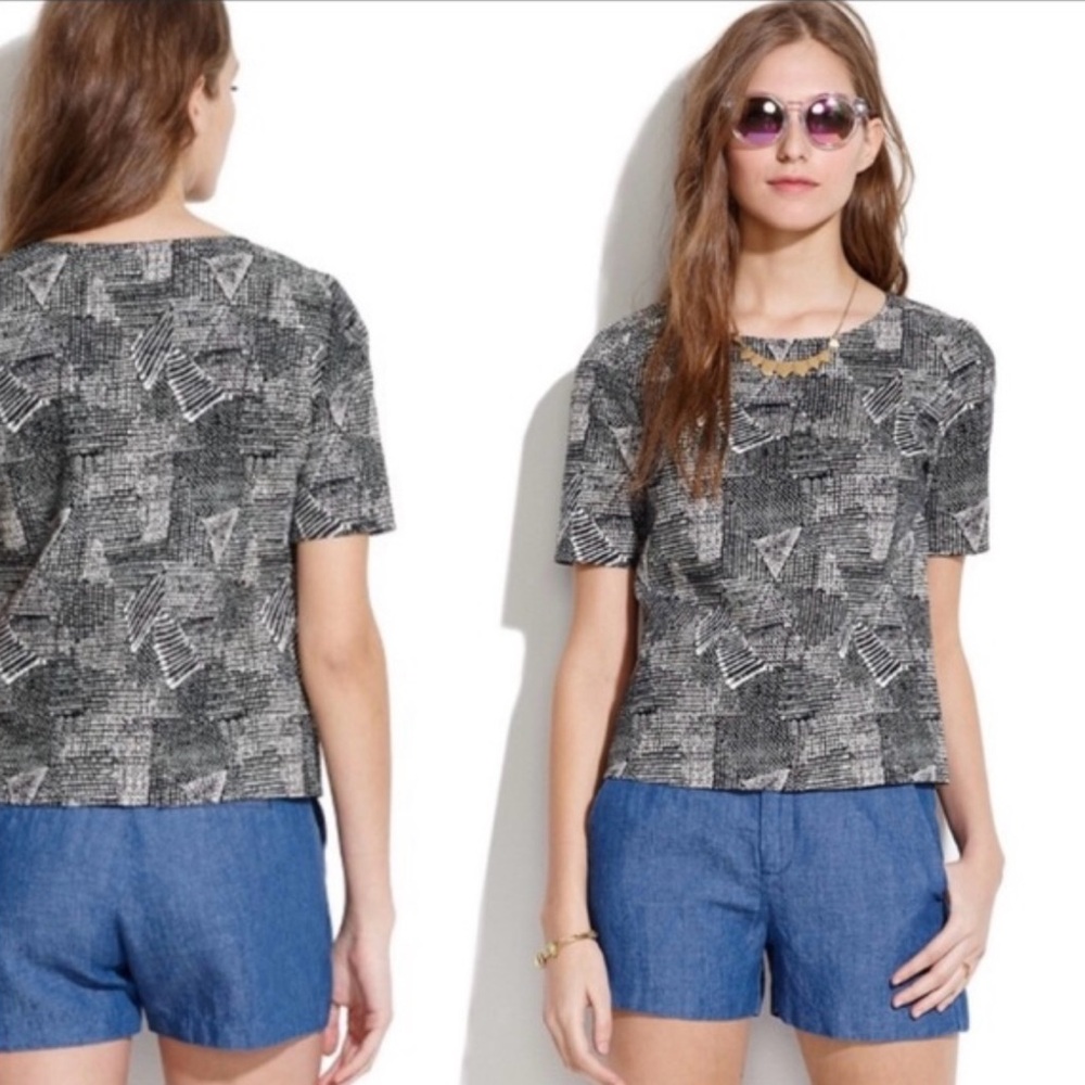 Madewell Abstract Print Top Size Small